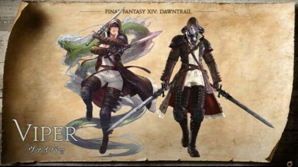 El primer trabajo nuevo de FFXIV Dawntrail es una víbora con dos espadas

