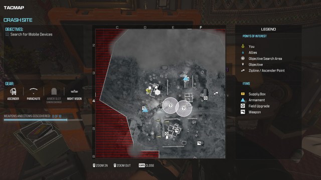 CoD MW3: todas las ubicaciones de armas y elementos del lugar del accidente 35