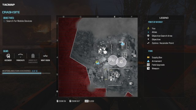 CoD MW3: todas las ubicaciones de armas y elementos del lugar del accidente 33