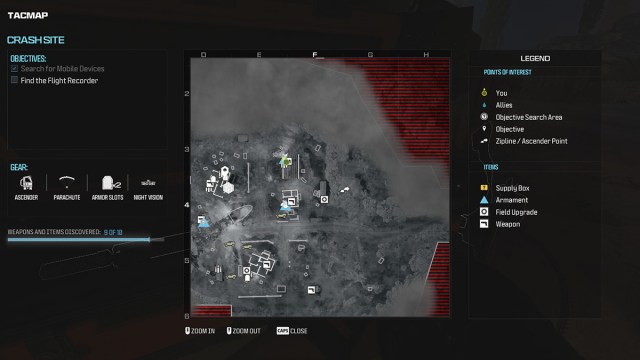 CoD MW3: todas las ubicaciones de armas y elementos del lugar del accidente 41