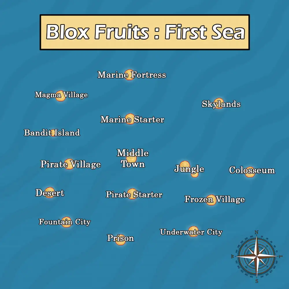 Roblox Blox Fruits Map All Islands Locations Level Requirements 