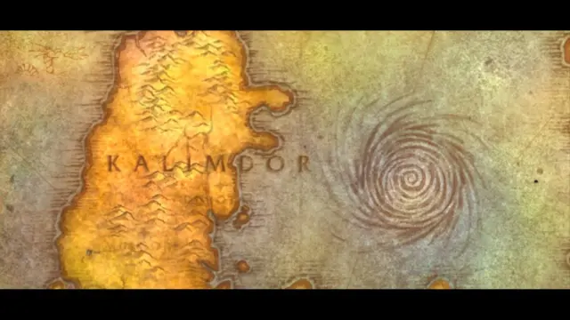 Kalimdor en el mapa del mundo.