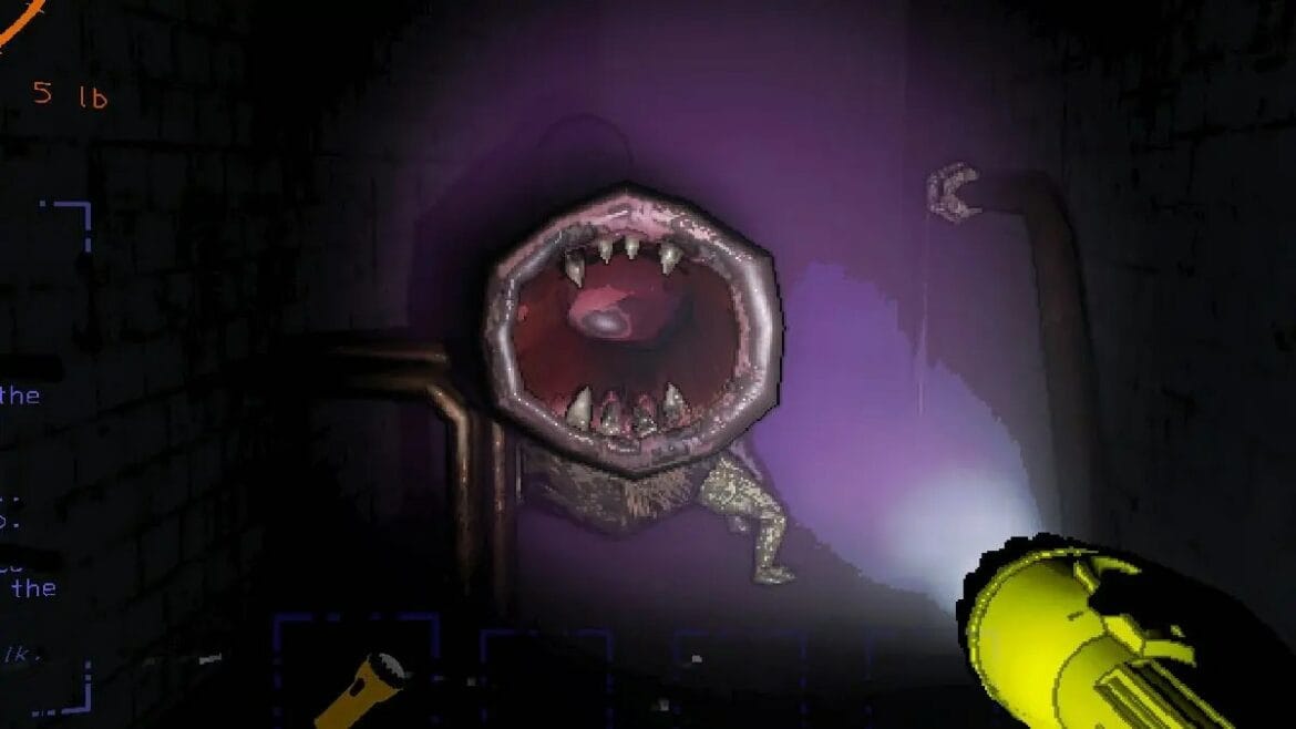 Spore Lizard opening its mouth and screeching in Lethal Company.