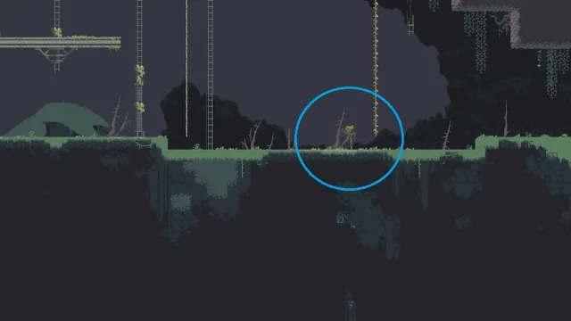 Una enredadera verde que brota del suelo. 