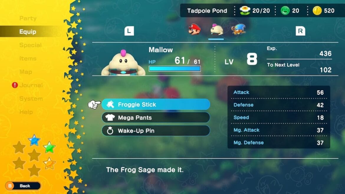 Super Mario RPG: Cómo conseguir el palo Froggie

