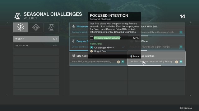 La descripción de la misión Intención enfocada.