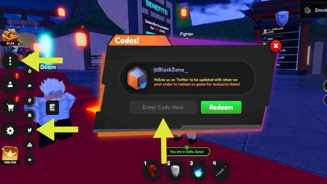Cómo canjear códigos en Anime Fighting Simulator X en Roblox