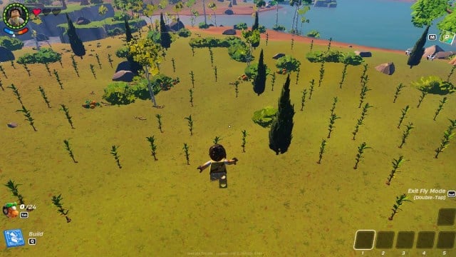 Un campo de maíz en Lego Fortnite