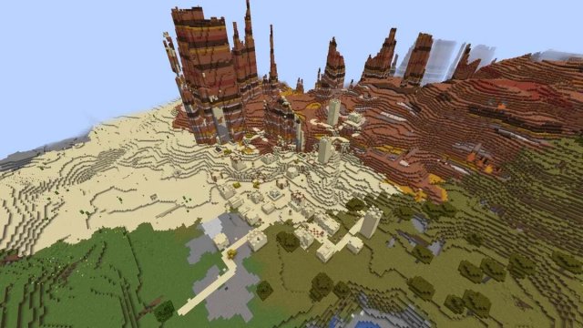 Las 20 mejores semillas del desierto de Minecraft para 1.20.4 39 Pueblo desértico y tierras baldías en Minecraft