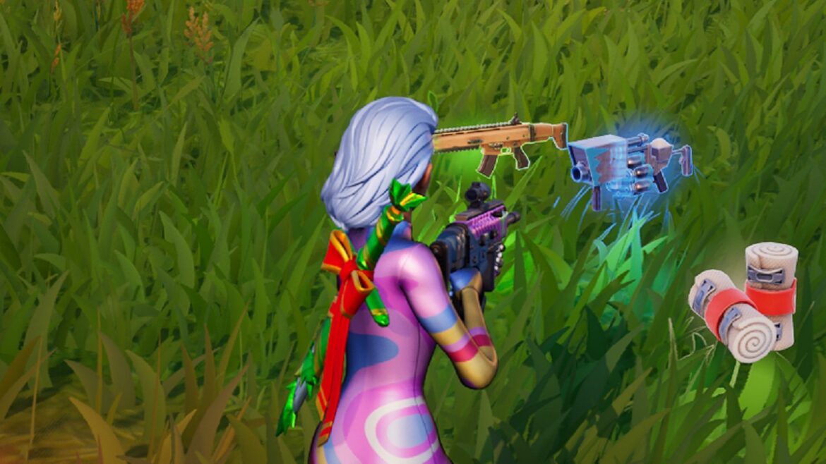 Fortnite character with ground loot.