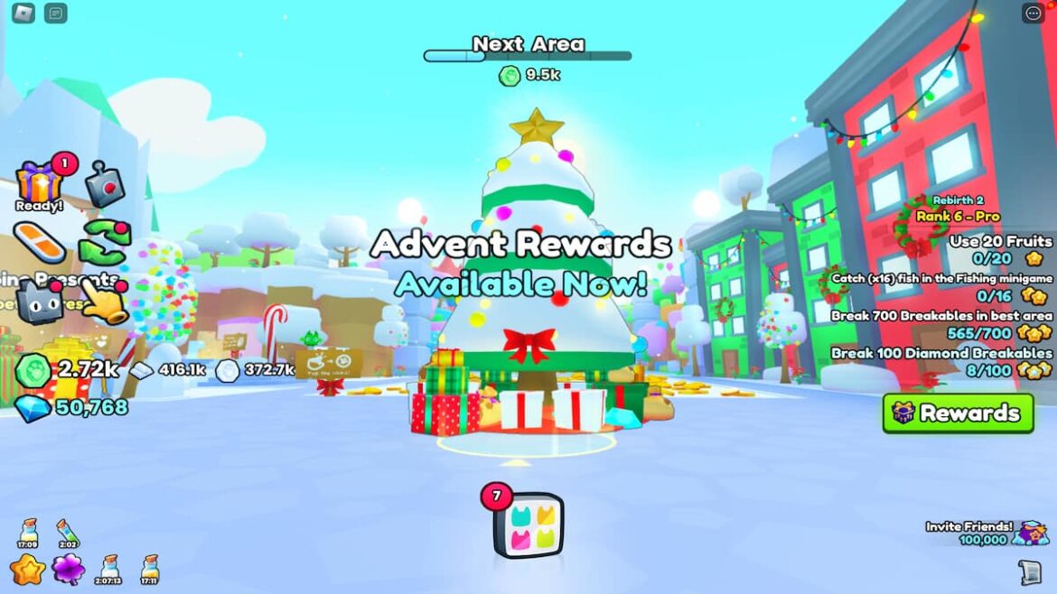 Cómo reclamar regalos del Calendario de Adviento en Pet Simulator 99 – Roblox

