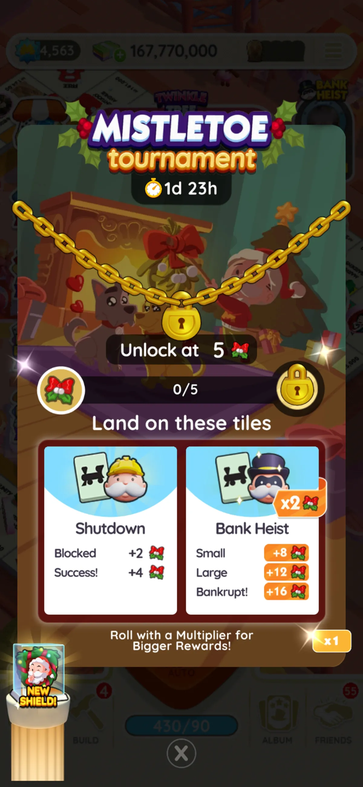 Todas las recompensas del torneo de muérdago en Monopoly GO, enumeradas 7 Una imagen del tamaño de un encabezado para el torneo Mistletoe en Monopoly GO. La imagen muestra al Sr. Monopoly frente al fuego con su perro. La imagen es parte de un artículo que enumera todas las recompensas e hitos disponibles como parte del torneo Mistletoe en Monopoly GO.