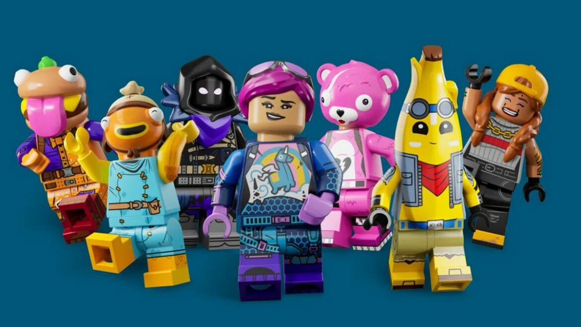 LEGO Fortnite characters posing.