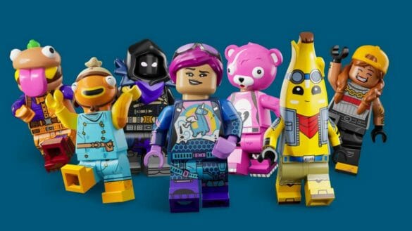LEGO Fortnite characters posing.