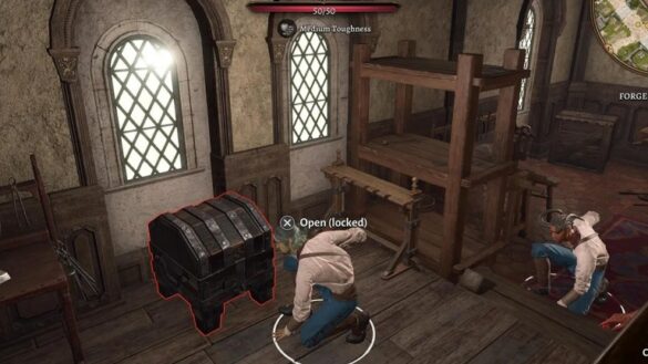 Lockpicking a chest in Baldur