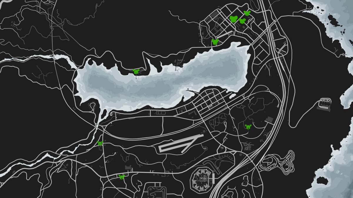 Ubicaciones de animales porcinos en el mapa de GTA 5 Online