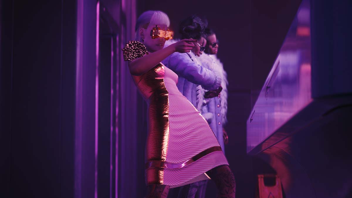 Vestido de compresión con tejido elástico en Cyberpunk 2077