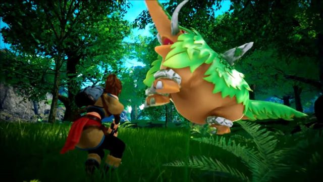 El jugador se acerca sigilosamente a un Mammorest en Palworld