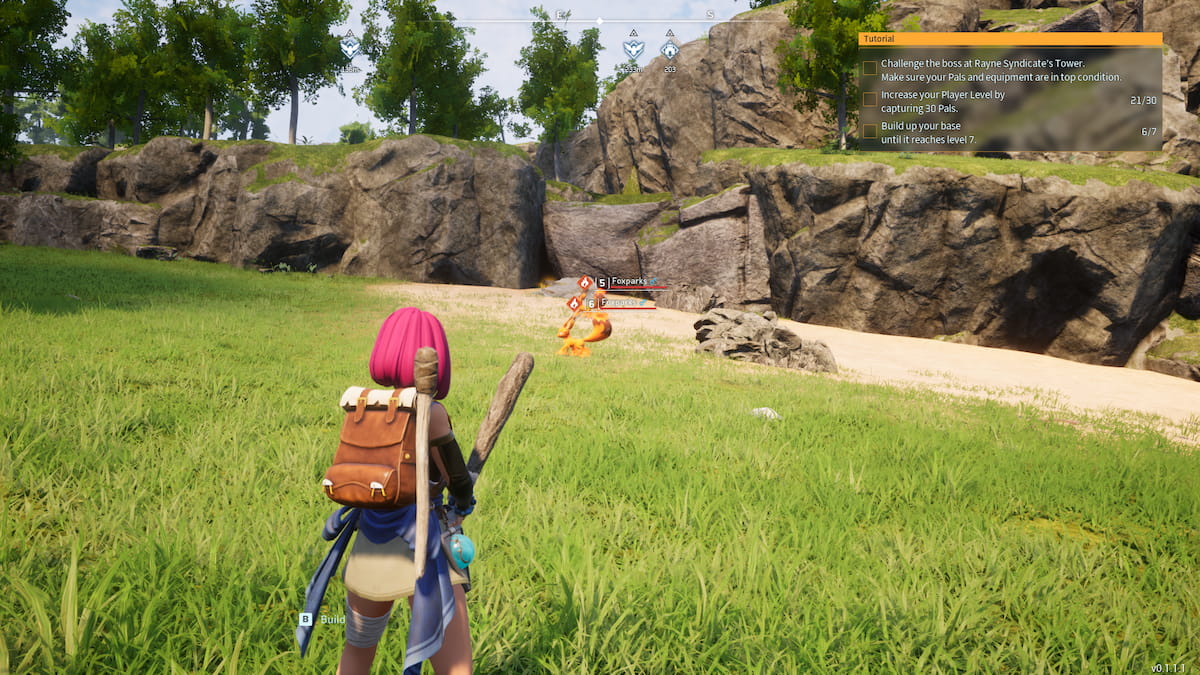 Jugador acercándose a dos Foxparks con un palo