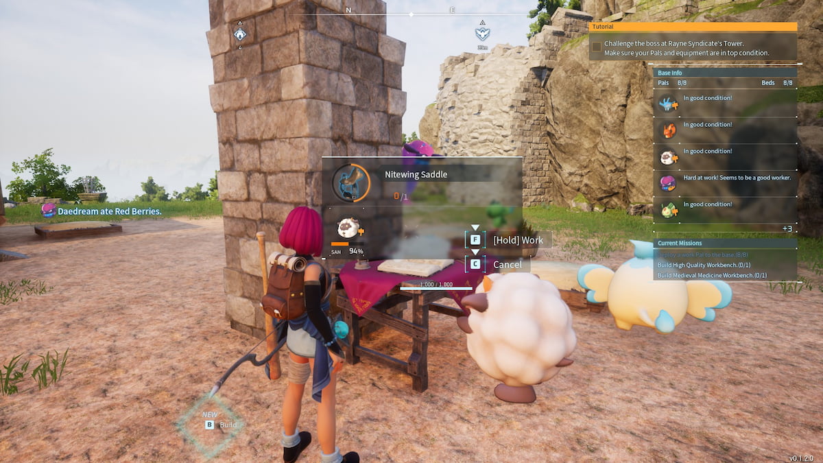 Player y Lamball haciendo una silla Nitewing