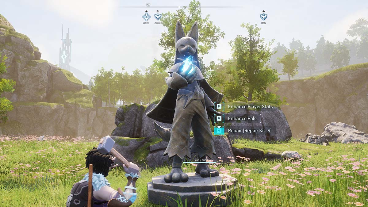 Usando un kit de reparación en Palworld