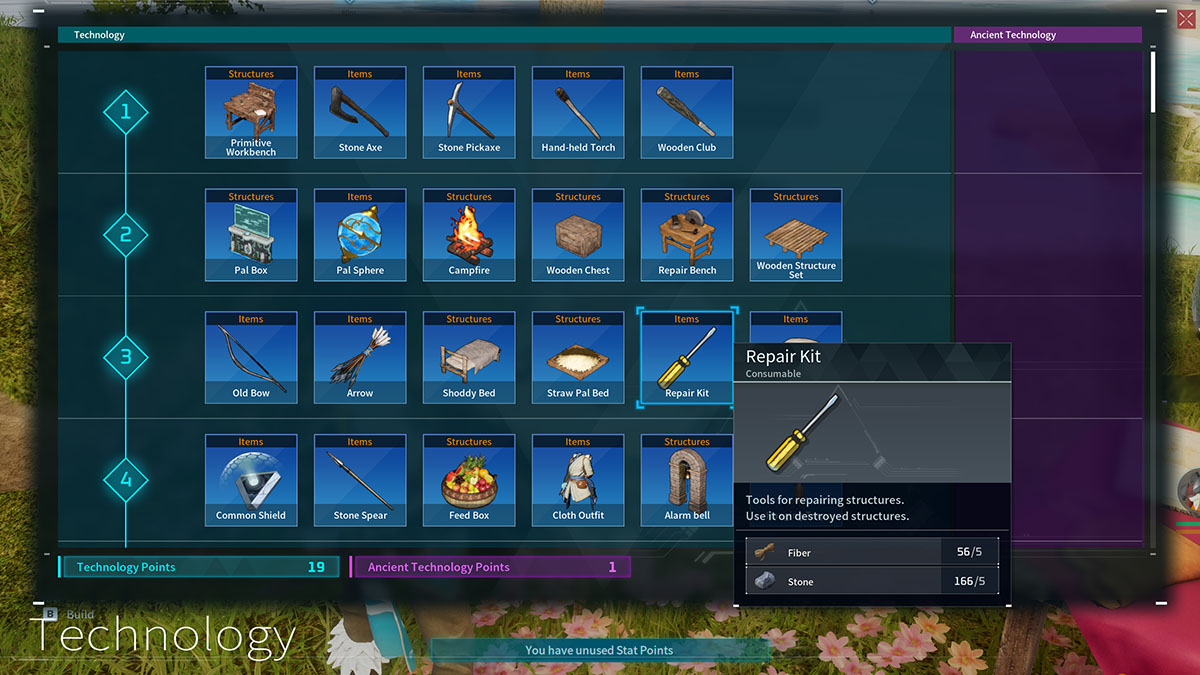 Receta de elaboración del kit de reparación en Palworld