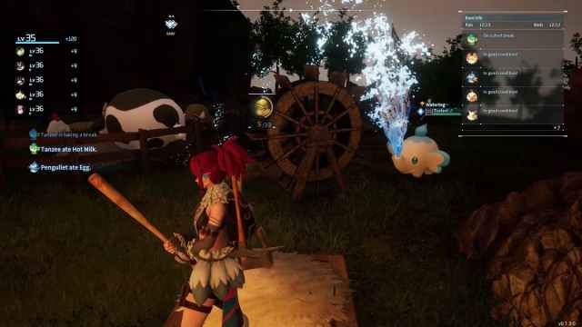 Teafant regando un molino para moler trigo y convertirlo en harina