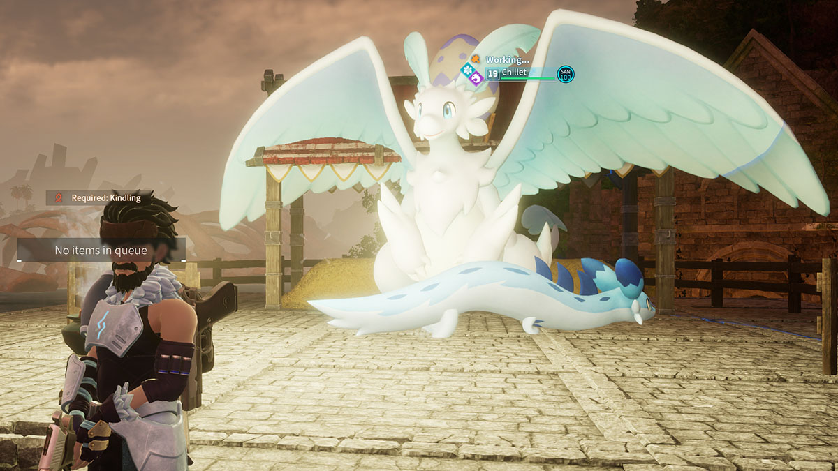 Quivern y Chillet Pals en la granja de cría de Palworld