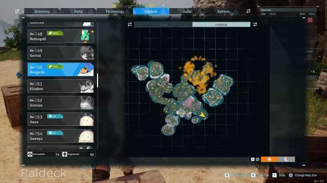 Mapa del hábitat de Beegarde