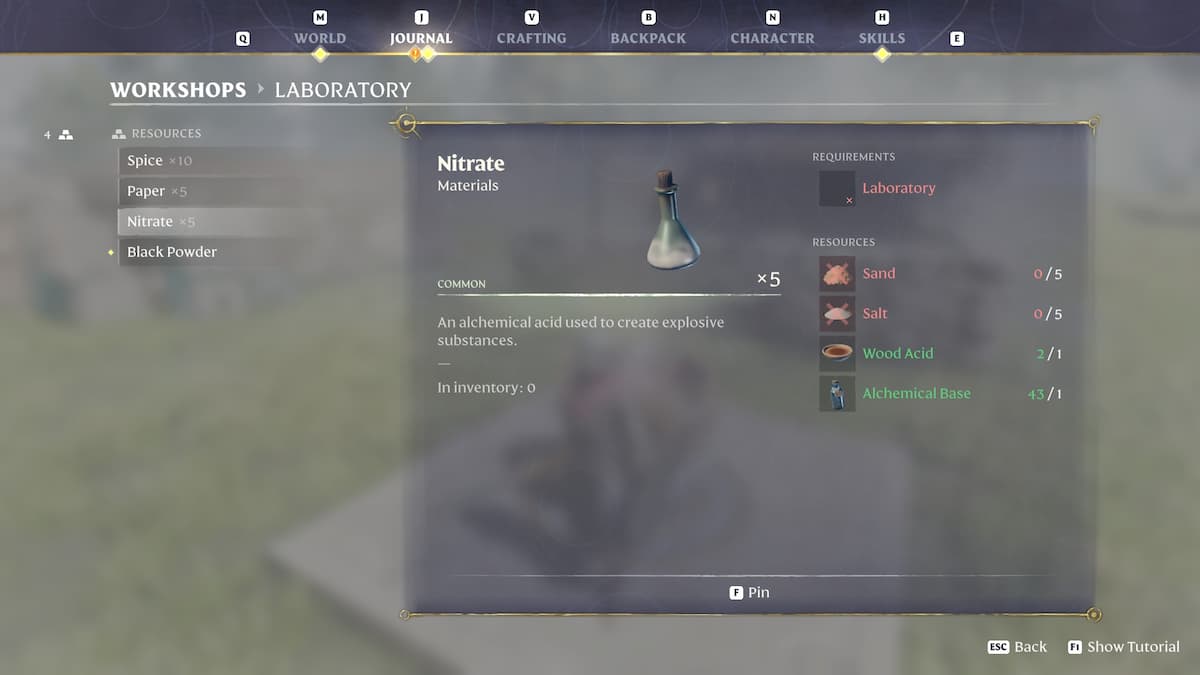 Receta de elaboración de laboratorio de nitrato. 