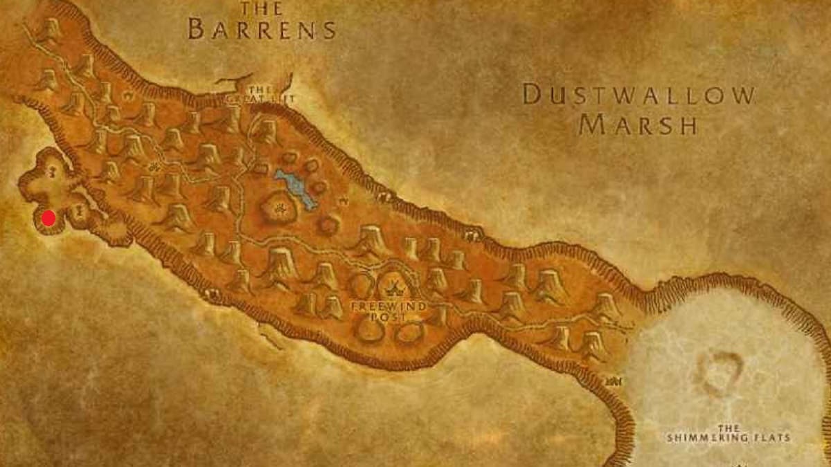 Mapa de las Mil Agujas con las primeras notas de hechizo parciales para la preservación cronostática