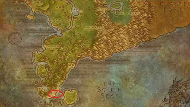 Ubicación pirata de los mares del sur