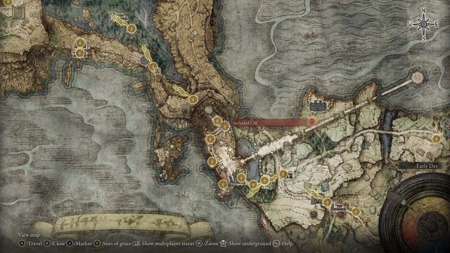 El mapa de la celda aislada de Grace en Elden Ring
