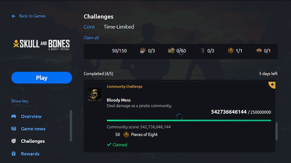 Desafíos de la comunidad de Ubisoft Connect Skull and Bones