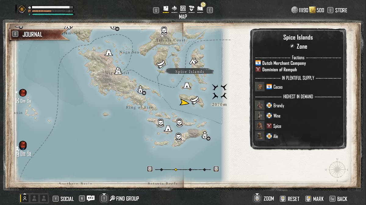 Región de las Islas de las Especias en el mapa. 