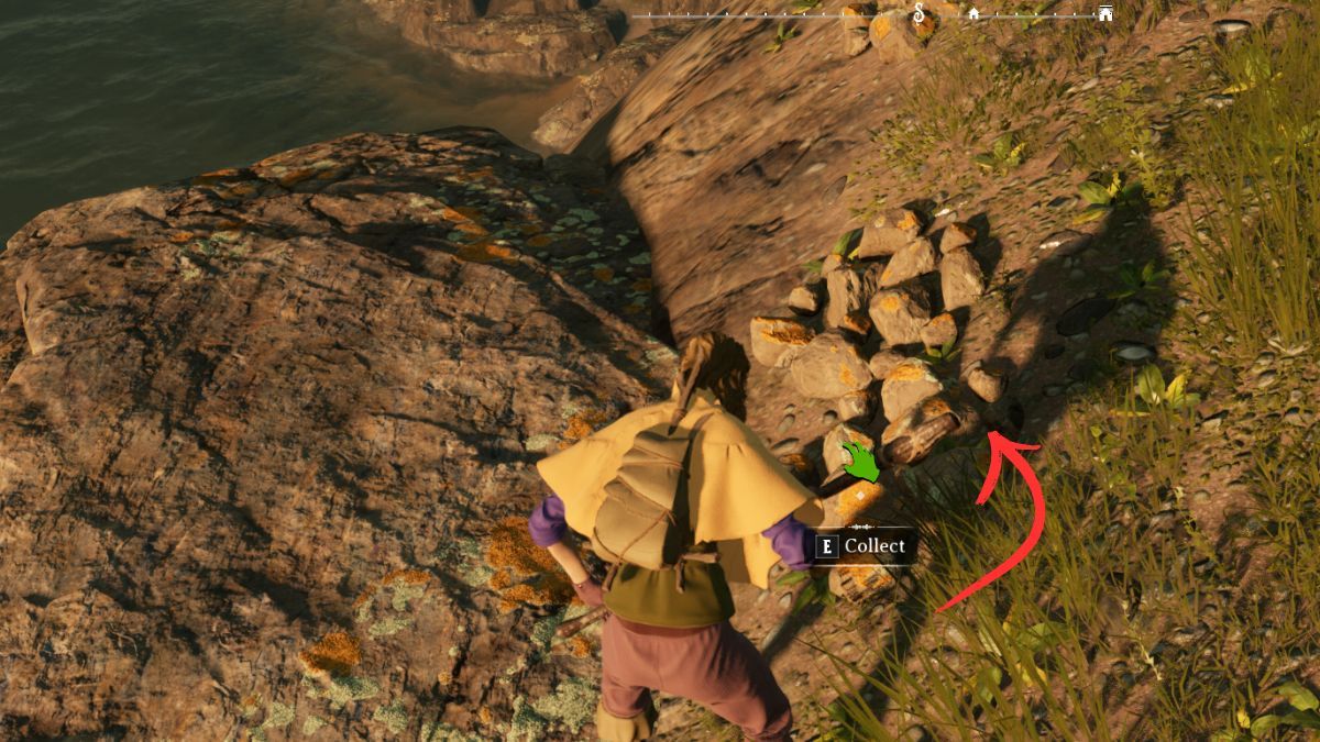 personaje parado frente a rocas crudas en ruiseñor.