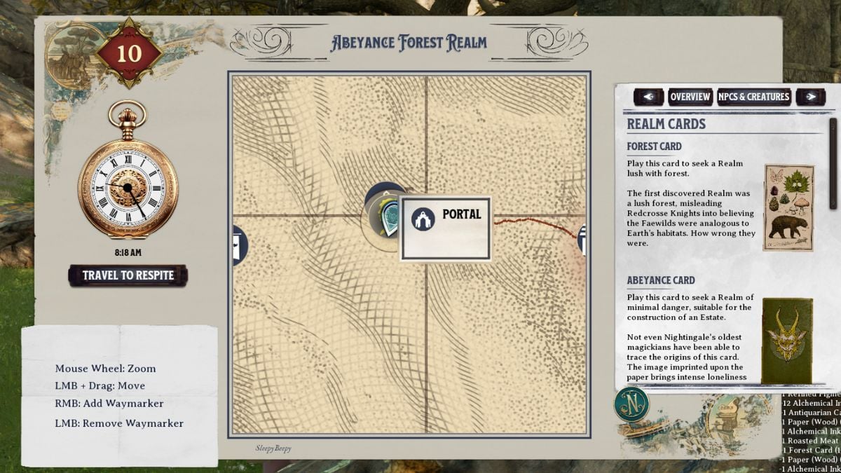 Mapa del portal PDI en Nightingale.