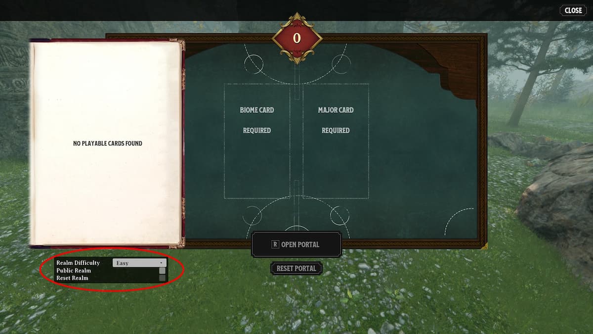 Máquina de selección de Portal Realm. 