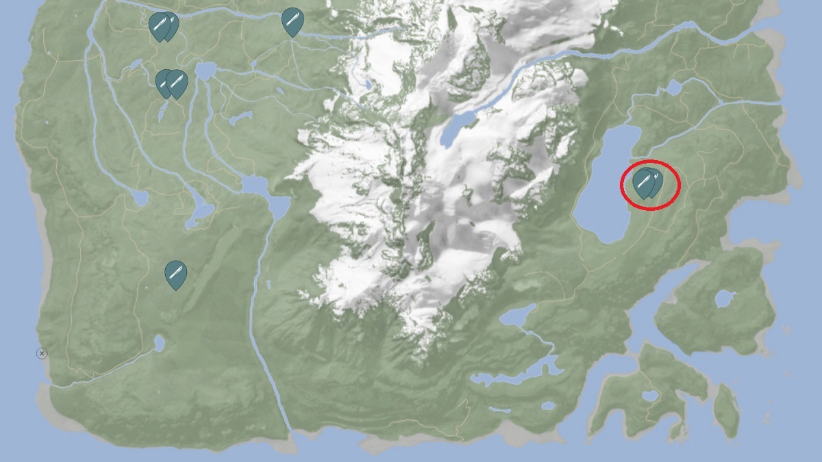 Marcador de katana en un círculo