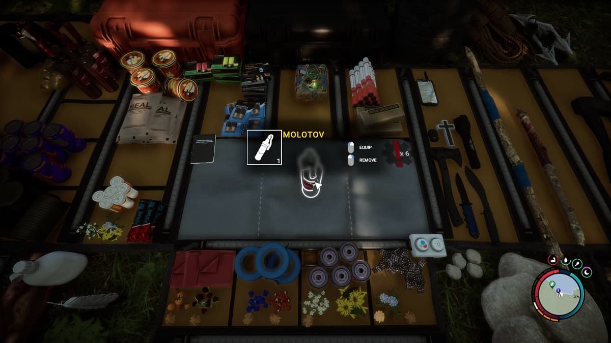 Molotov elaborado en el inventario.