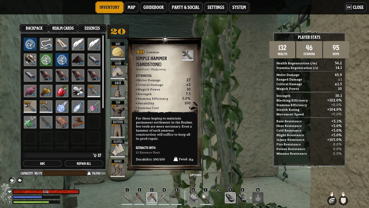 Descripción del artículo Martillo simple.