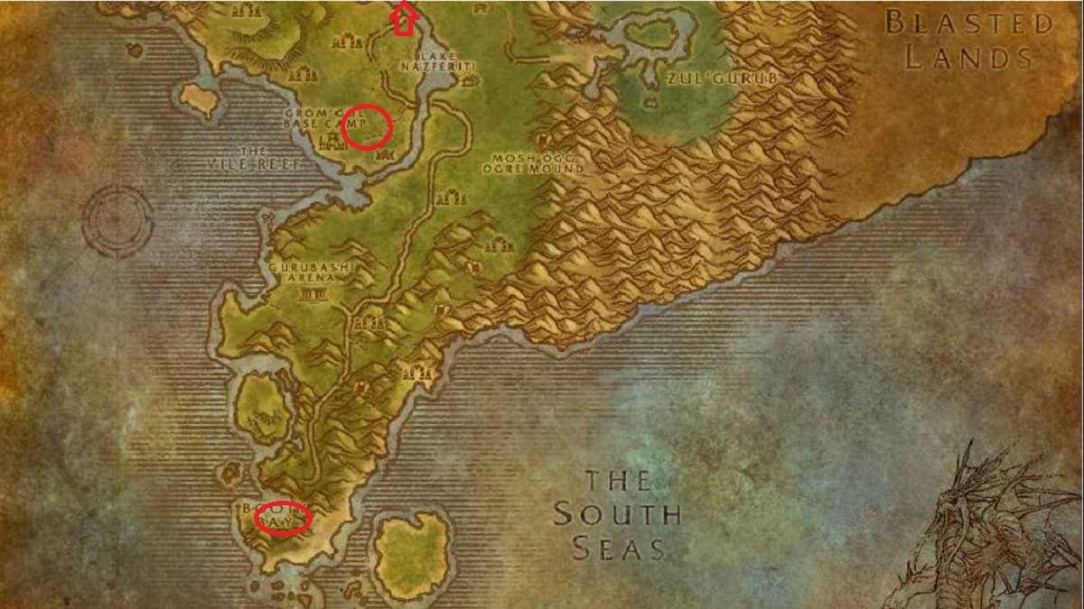 Emisarios en Tuercespina marcados en un mapa