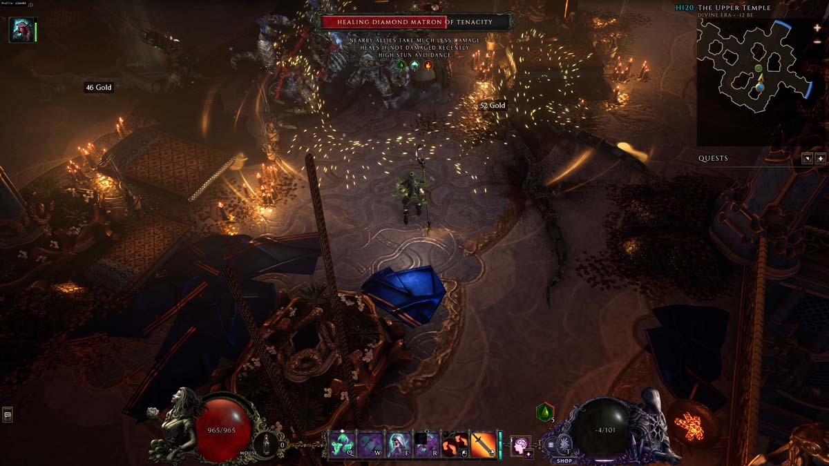 Curación de Diamond Matron durante la batalla