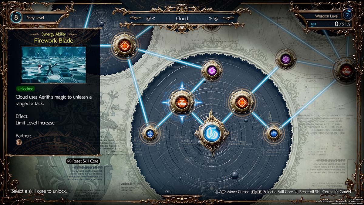 La habilidad de sinergia de Firework Blade en Final Fantasy 7 Rebirth