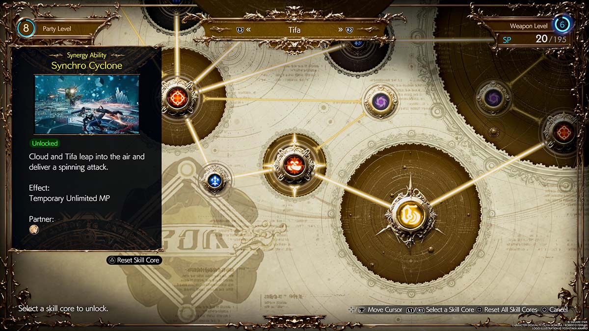 La habilidad de sinergia Synchro Cyclone en Final Fantasy 7 Rebirth