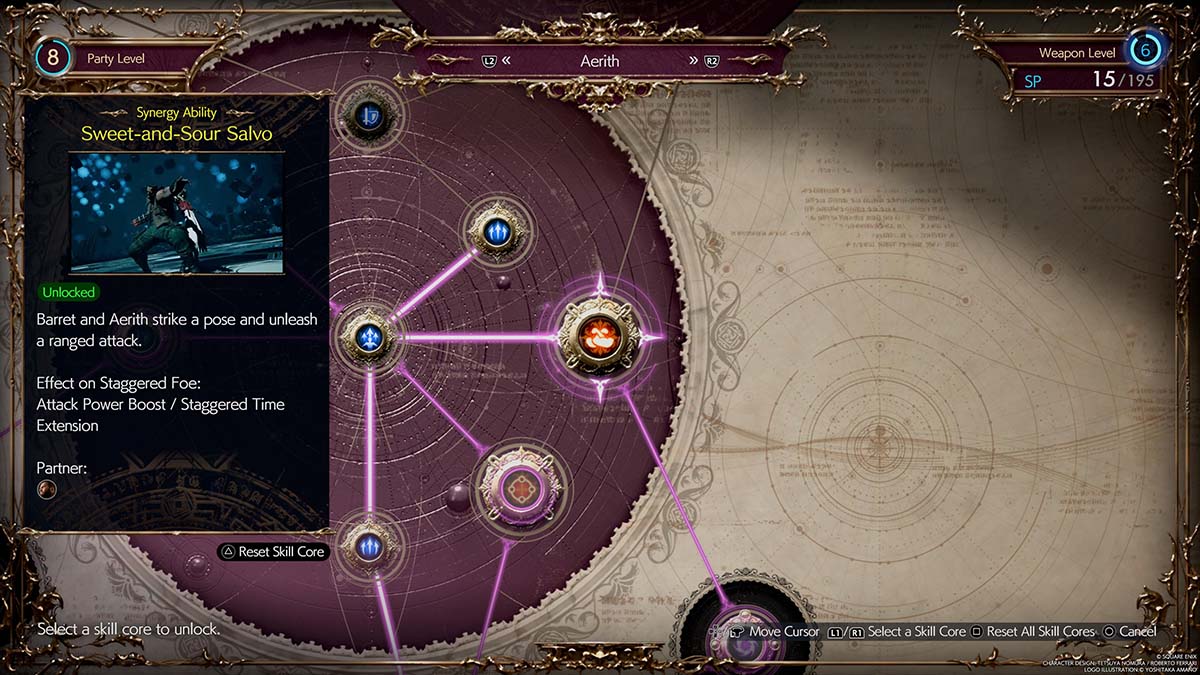 La habilidad de sinergia de Salvo agridulce en Final Fantasy 7 Rebirth