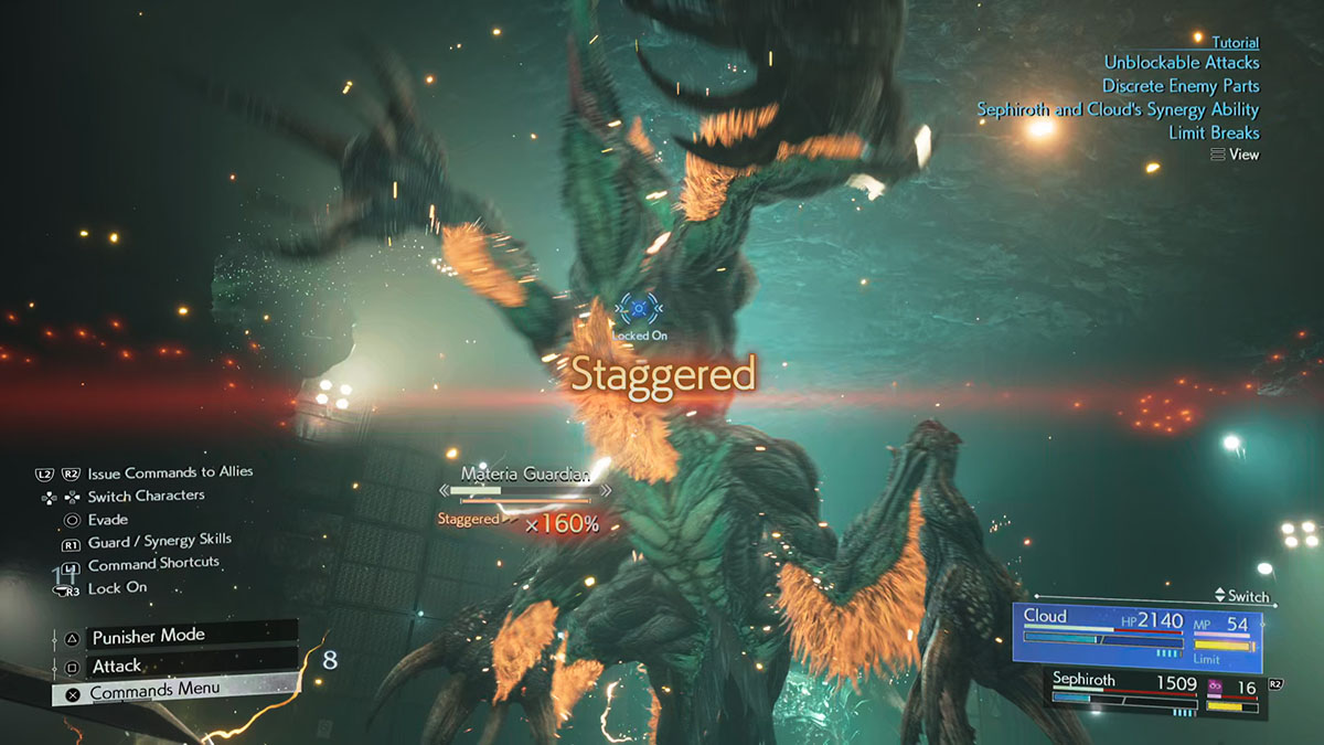 Asombrar a un jefe en Final Fantasy 7 Rebirth