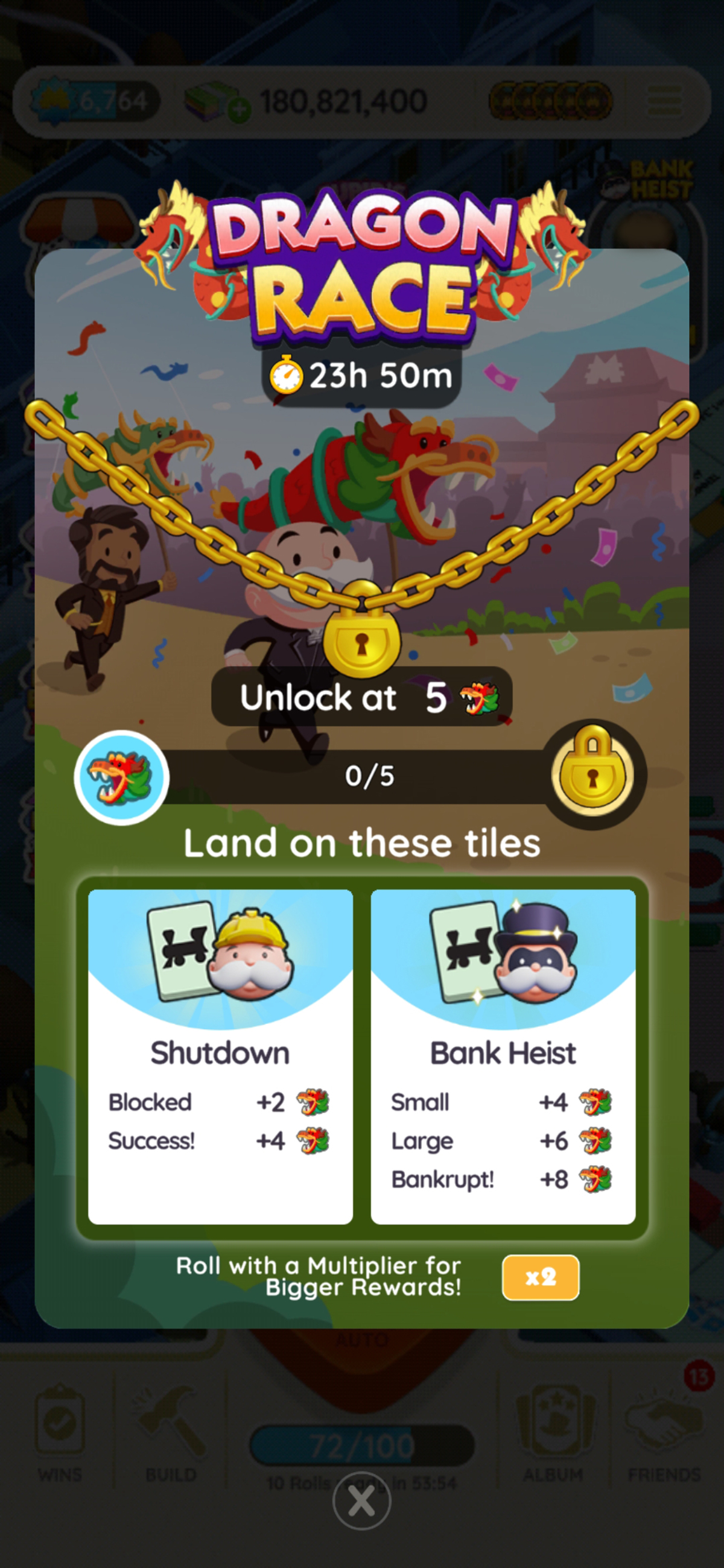 Todas las recompensas e hitos de Dragon Race en Monopoly GO, listados 7 Una imagen del torneo Dragon Race en Monopoly GO que muestra el logotipo del evento encima del Sr. Monopoly con un dragón. La imagen es parte de un artículo sobre todas las recompensas y premios que puedes obtener por alcanzar los hitos en el torneo Dragon Race en Monopoly GO.