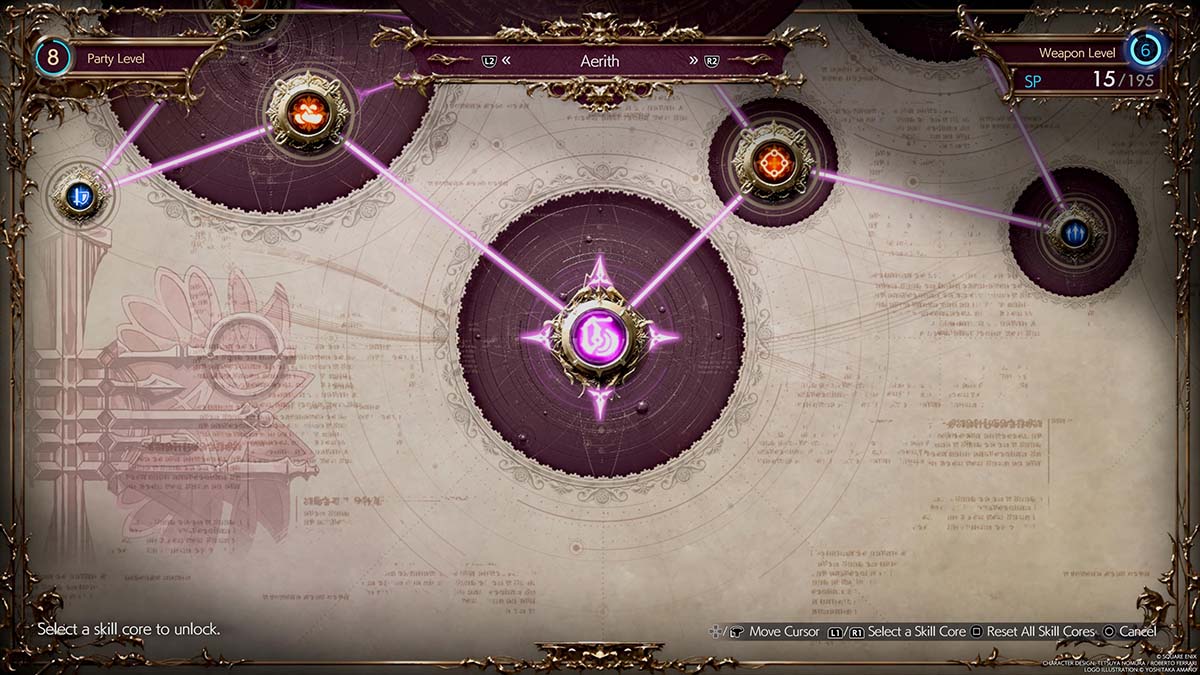 Pantalla Folio de Aerith en Final Fantasy 7 Rebirth