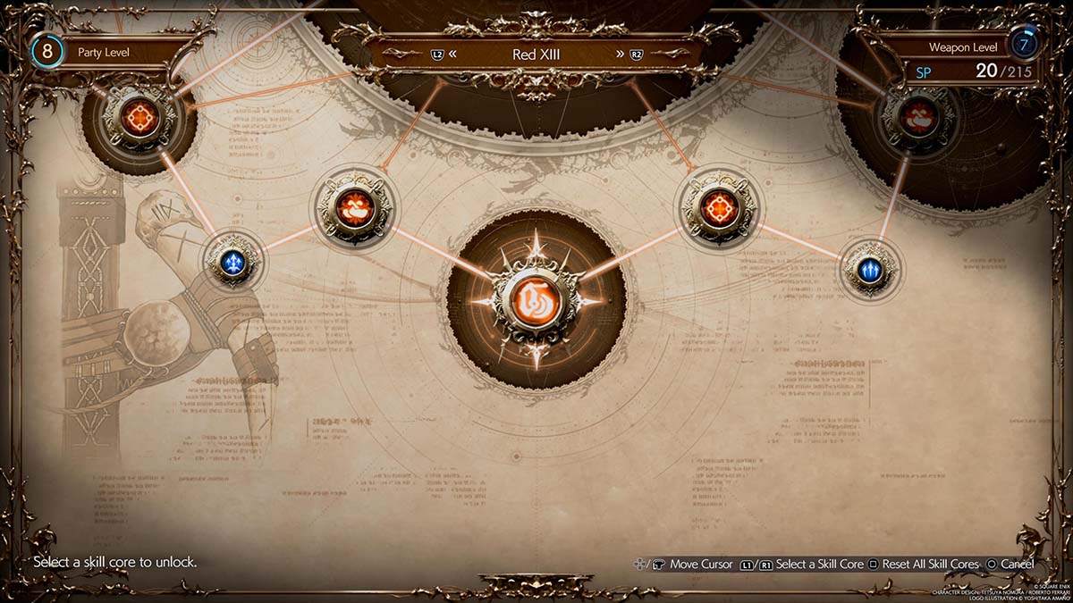 Pantalla Folio de Red XIII en Final Fantasy 7 Rebirth